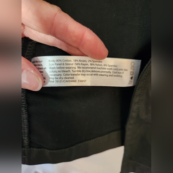 Eileen Fisher Black Waxed Cotton Moto Jacket Size Large - Picture 7 of 8